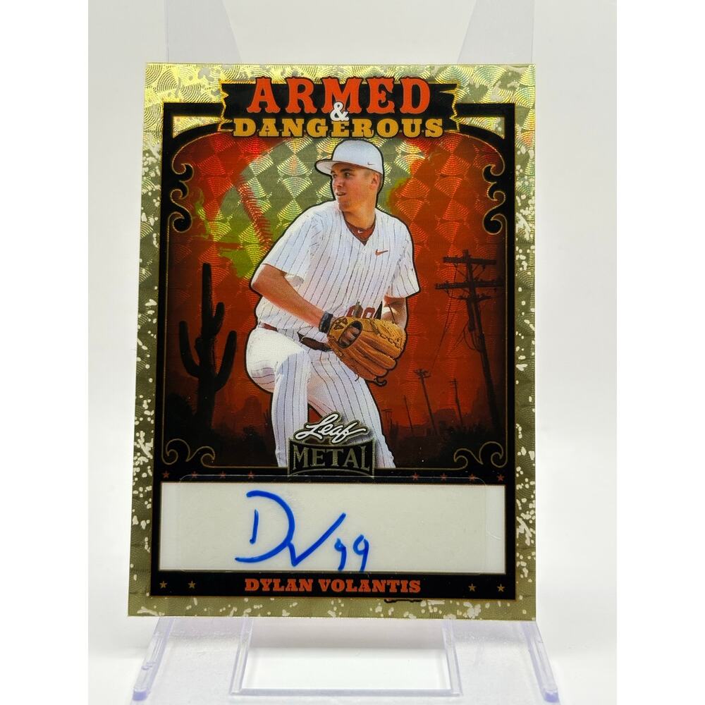 2026 Leaf Metal Dylan Volantis Super Prismatic Gold Armed Dangerous Auto 1/1 SSP
